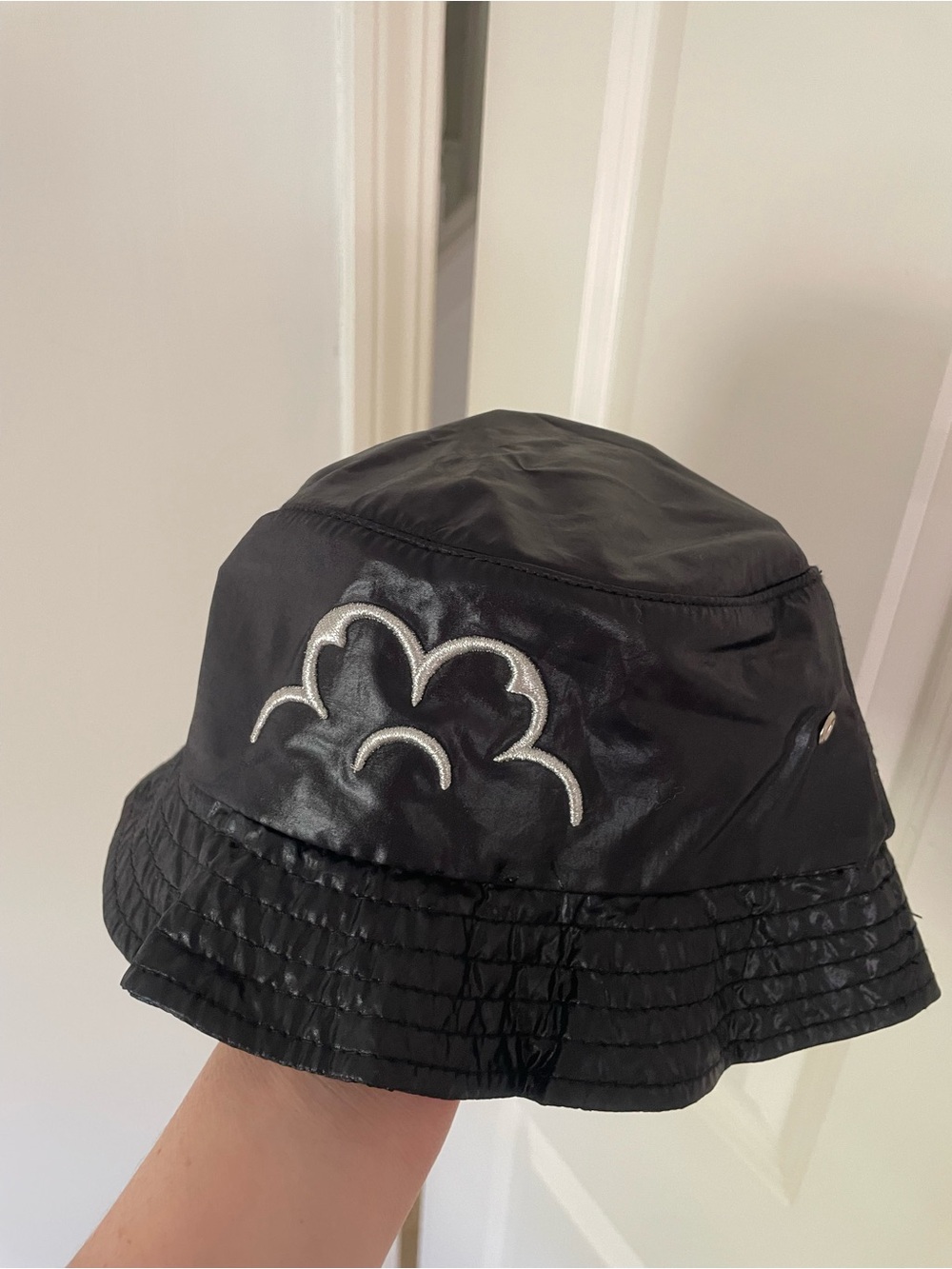 Black Embroidered Flower Bucket Hat - Women